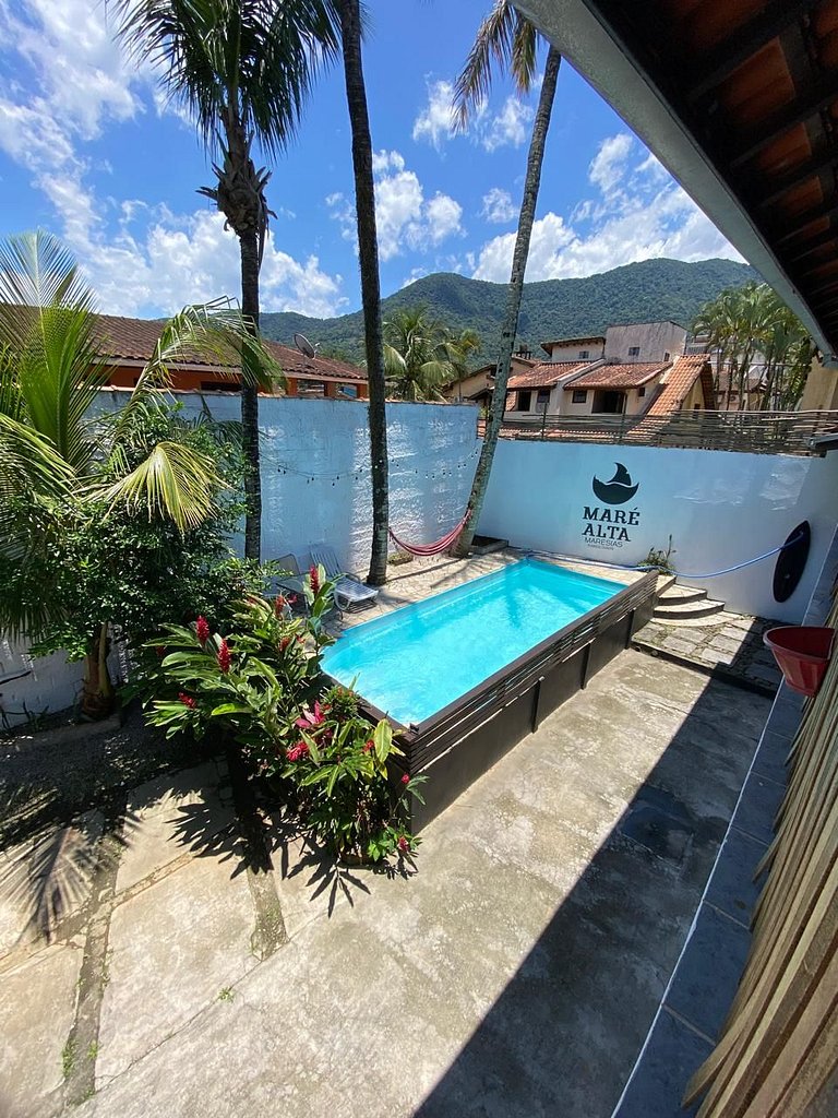 Quarto c/ vista Piscina - Maresias 400mt Praia